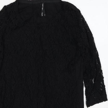 Womens UK Size 10 NEXT Black Basic Blouse