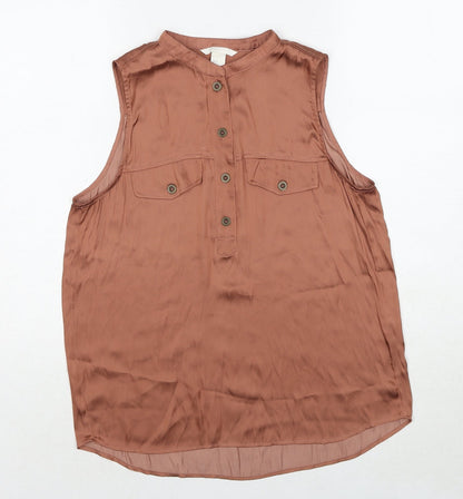 Womens UK Size 8 H&M Brown Basic Blouse