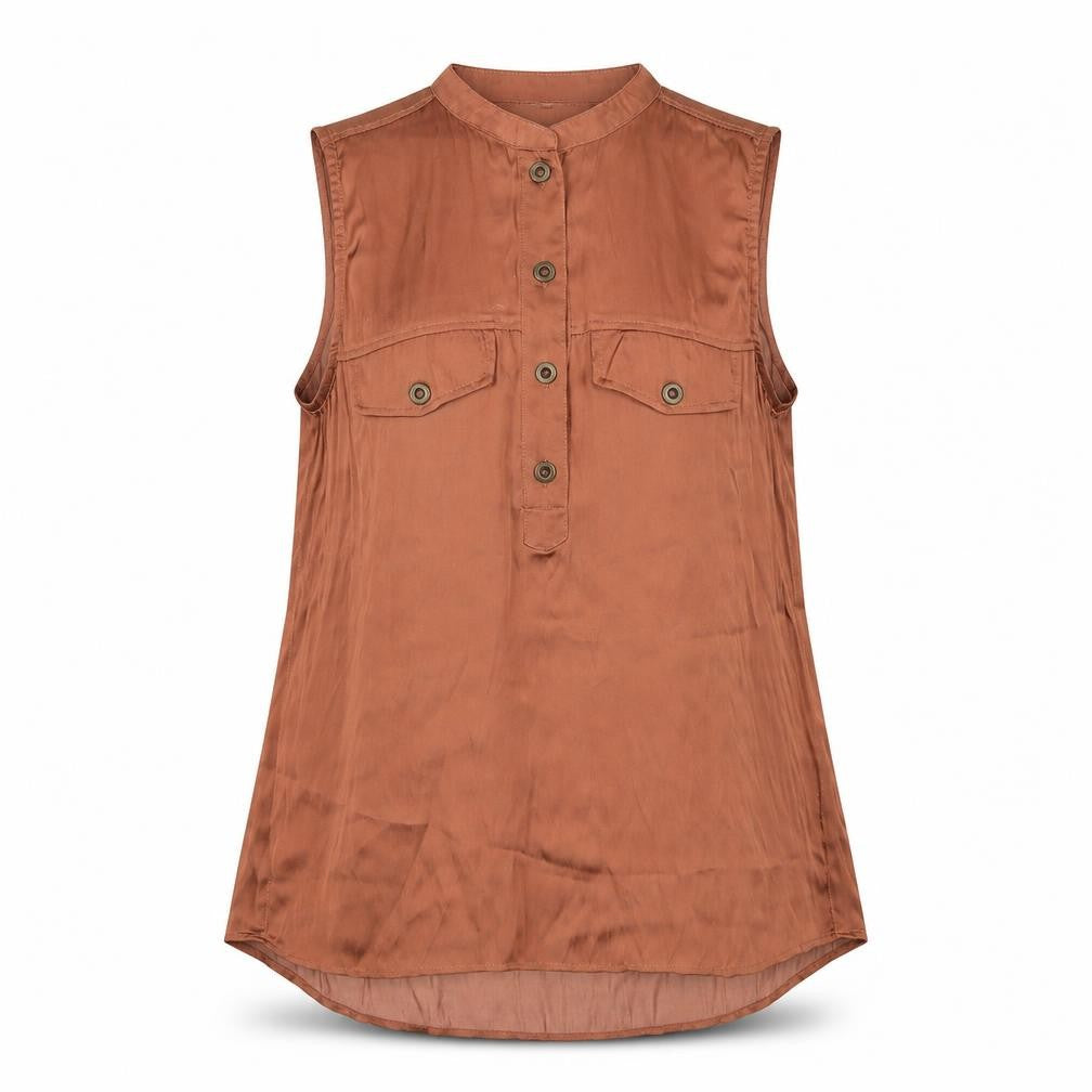 Womens UK Size 8 H&M Brown Basic Blouse