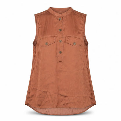 Womens UK Size 8 H&M Brown Basic Blouse