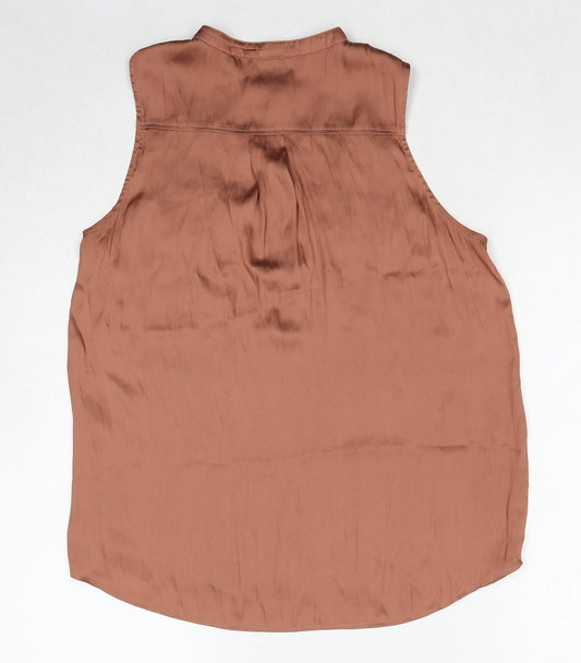Womens UK Size 8 H&M Brown Basic Blouse