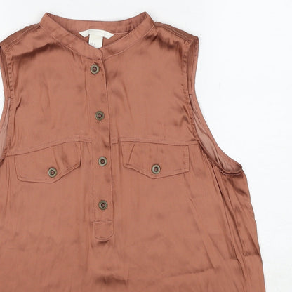 Womens UK Size 8 H&M Brown Basic Blouse