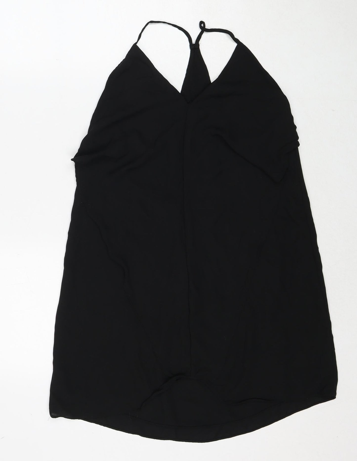 Glassons Womens Black Polyester Tank Dress Size 6 V-Neck Pullover