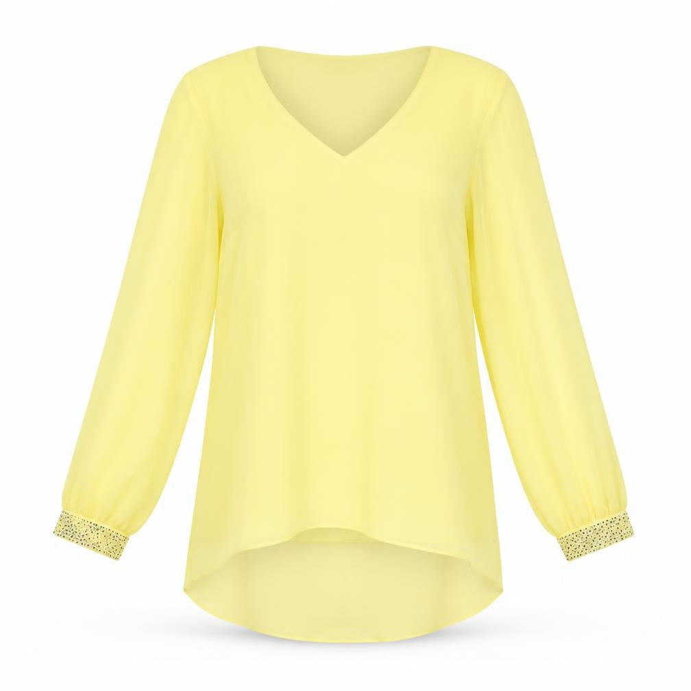 Womens UK Size 8 Wallis Yellow Basic Blouse