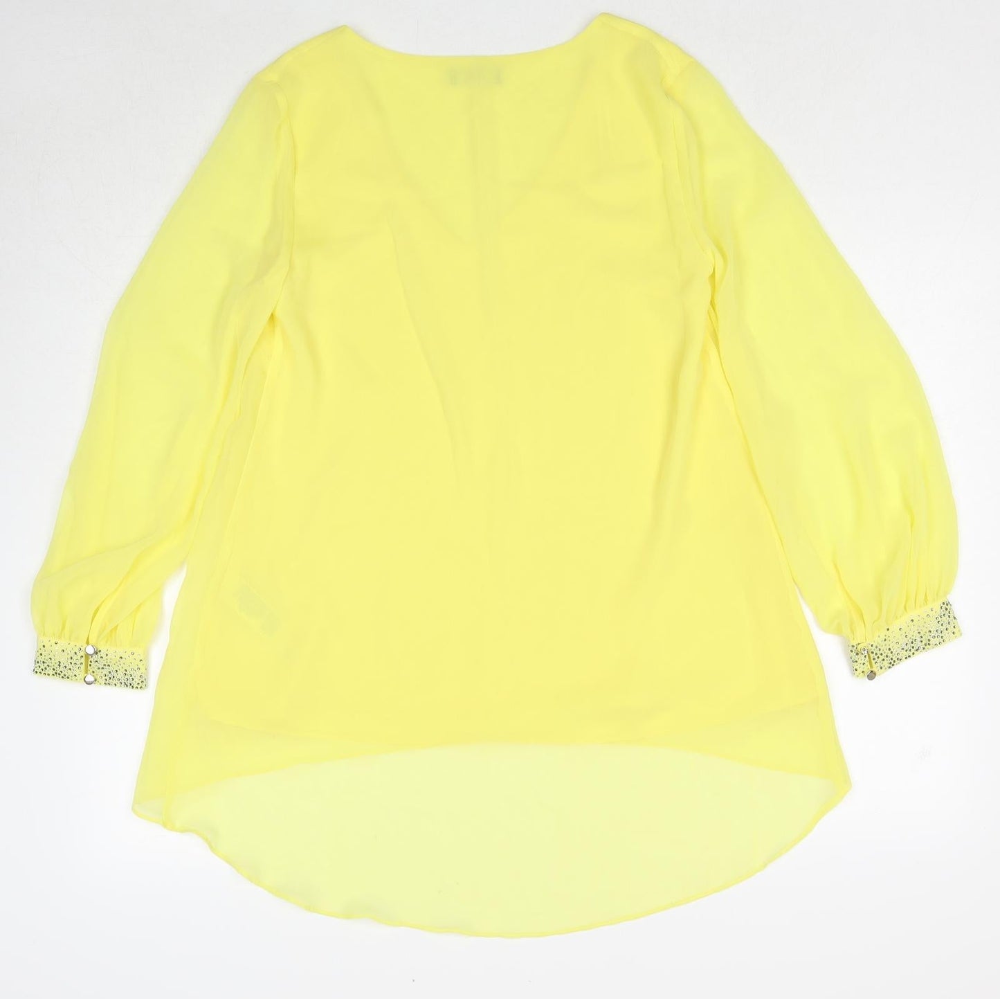 Womens UK Size 8 Wallis Yellow Basic Blouse