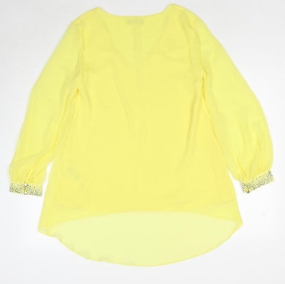 Womens UK Size 8 Wallis Yellow Basic Blouse
