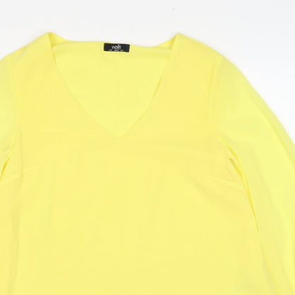 Womens UK Size 8 Wallis Yellow Basic Blouse