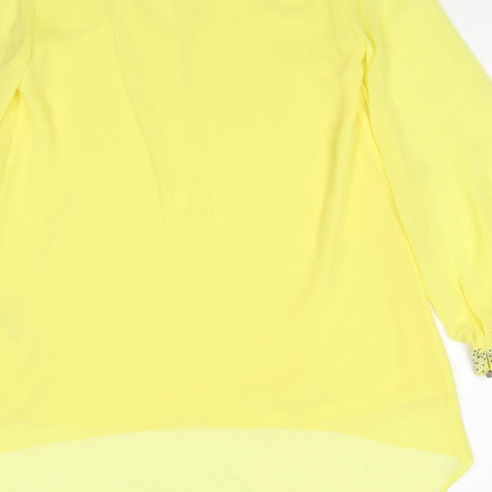 Womens UK Size 8 Wallis Yellow Basic Blouse