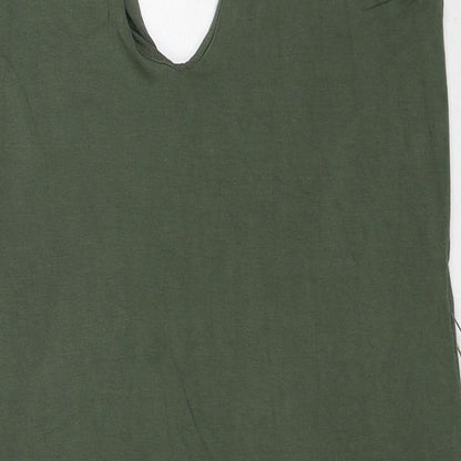 ASOS Womens Green Viscose Slip Dress Size 12 V-Neck Pullover
