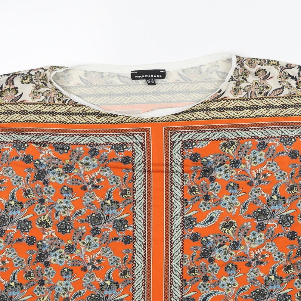 Womens UK Size 10 Warehouse Multicoloured Basic Blouse