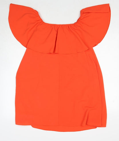New Look Womens Red Polyester Trapeze & Swing Size 8 Round Neck Pullover
