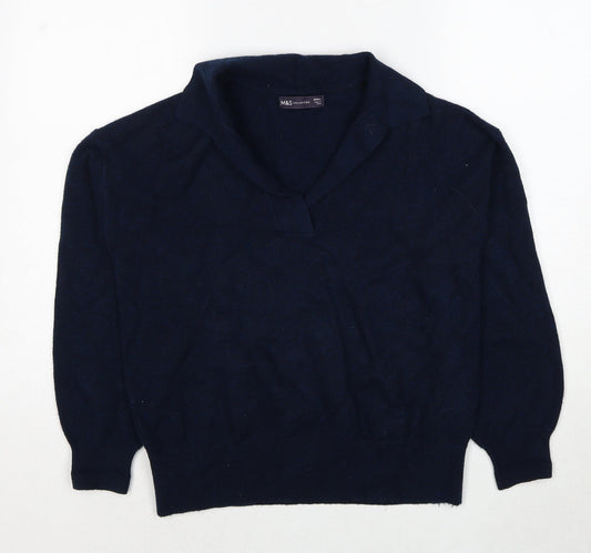 Womens UK Size S Marks and Spencer Blue Pullover Jumper