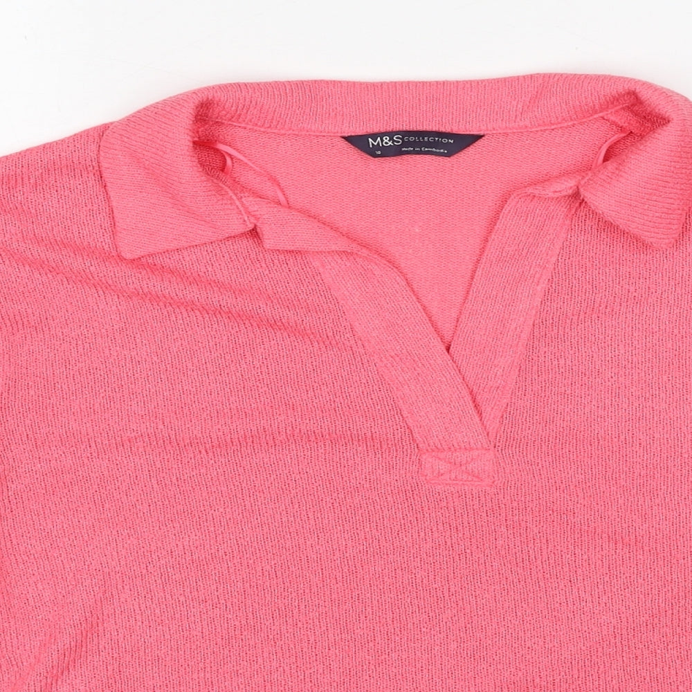 Womens UK Size 10 Marks and Spencer Pink Pullover Jumper