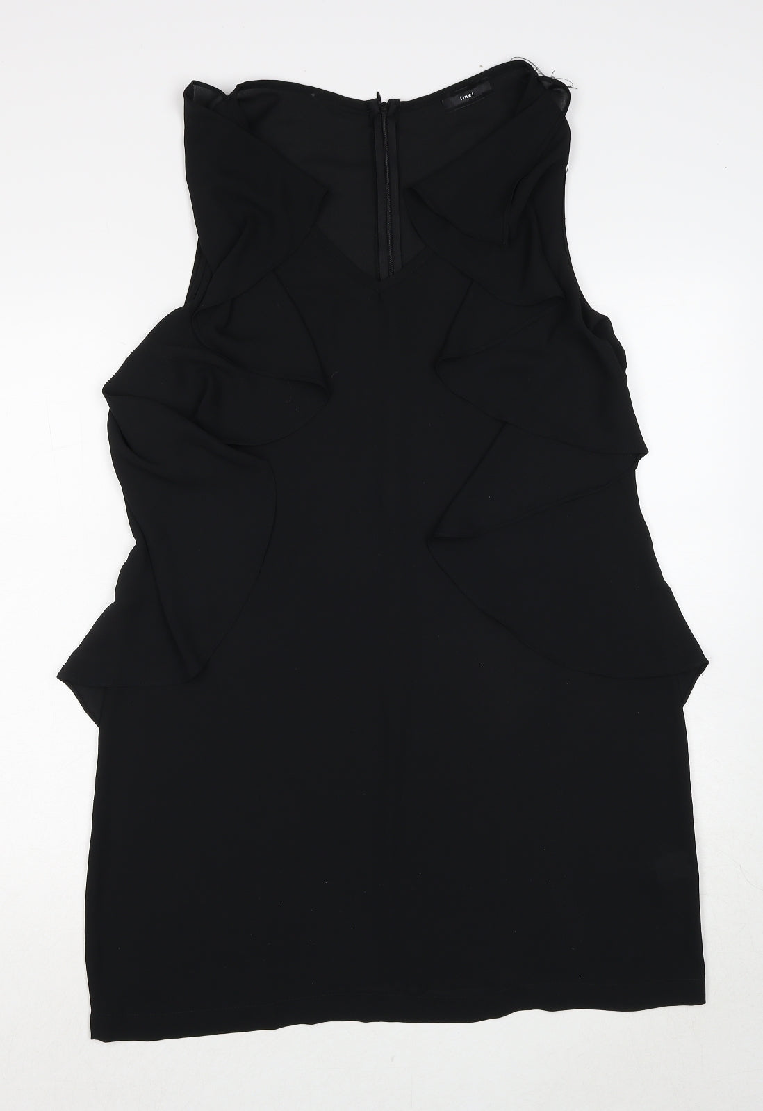 I-ner Womens Black Polyester Mini Size L Round Neck Zip