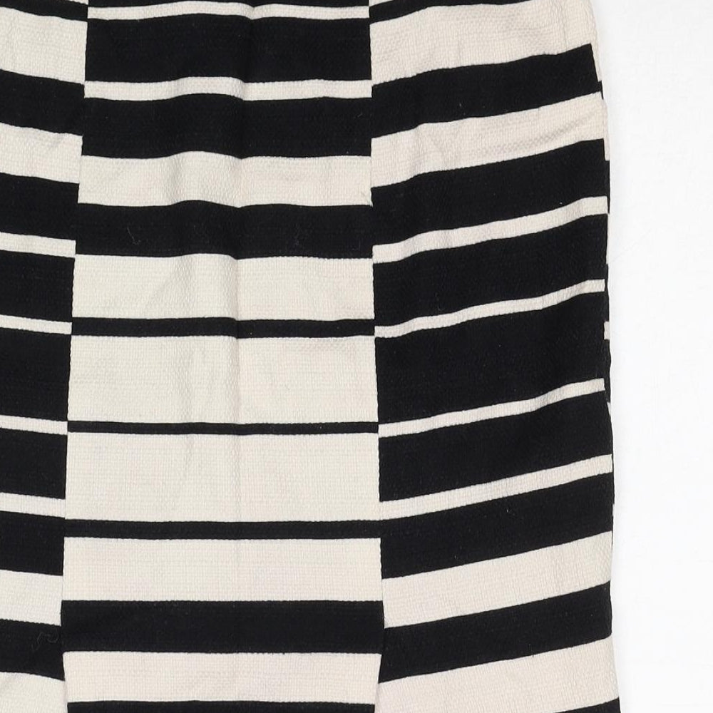 Ann Taylor Womens Black Geometric Cotton Straight & Pencil Skirt Size S Zip - Label size 2