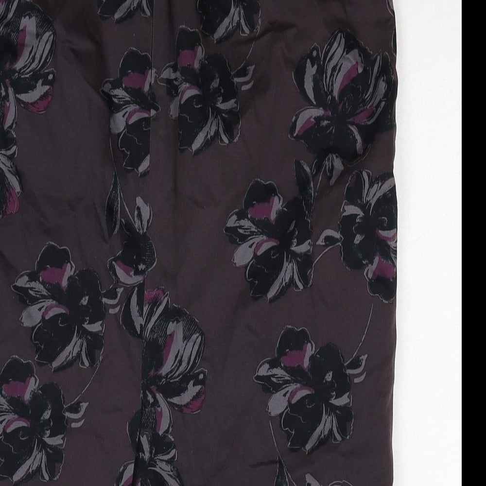 Ann Taylor Womens Brown Floral Cotton Straight & Pencil Skirt Size S Zip - Label size 2