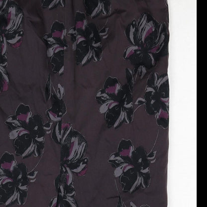 Ann Taylor Womens Brown Floral Cotton Straight & Pencil Skirt Size S Zip - Label size 2