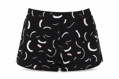 Glassons Womens Black Geometric Viscose Basic Shorts Size 6 Regular Zip