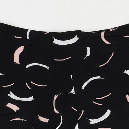 Glassons Womens Black Geometric Viscose Basic Shorts Size 6 Regular Zip