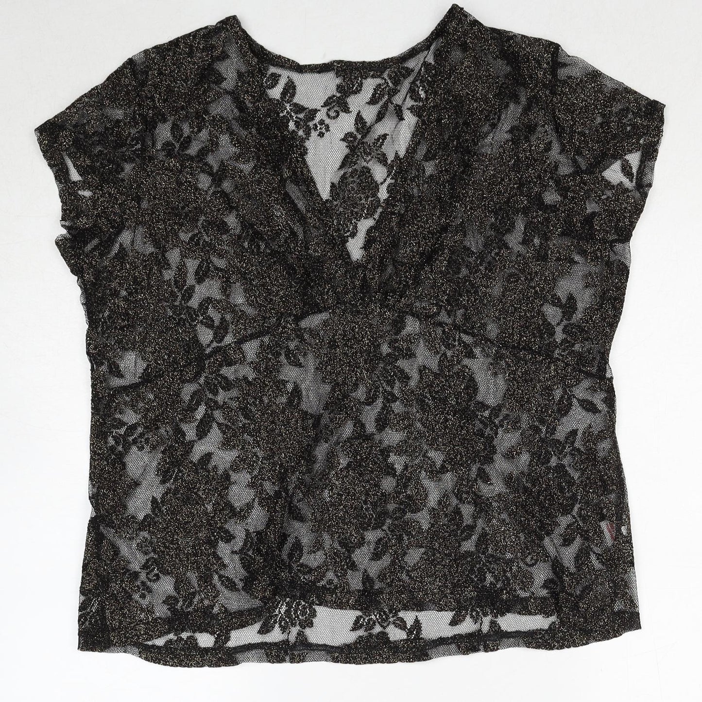 Womens UK Size M Bonmarché Black Basic Blouse