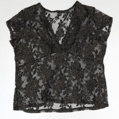 Womens UK Size M Bonmarché Black Basic Blouse