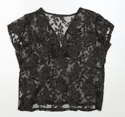 Womens UK Size M Bonmarché Black Basic Blouse