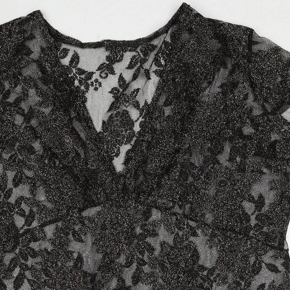 Womens UK Size M Bonmarché Black Basic Blouse