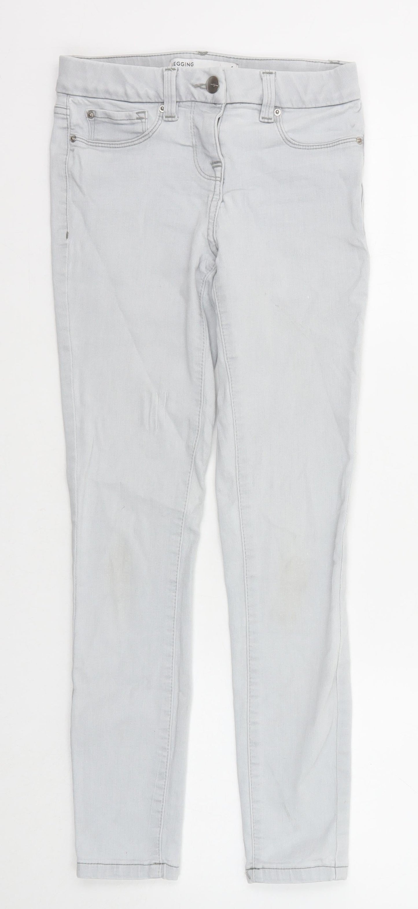 NEXT Womens Grey Cotton Jegging Jeans Size 6 Regular Zip