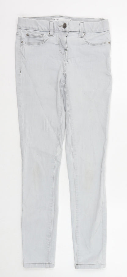 NEXT Womens Grey Cotton Jegging Jeans Size 6 Regular Zip