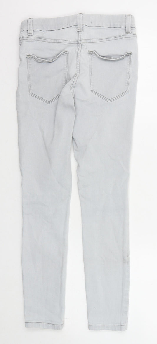 NEXT Womens Grey Cotton Jegging Jeans Size 6 Regular Zip