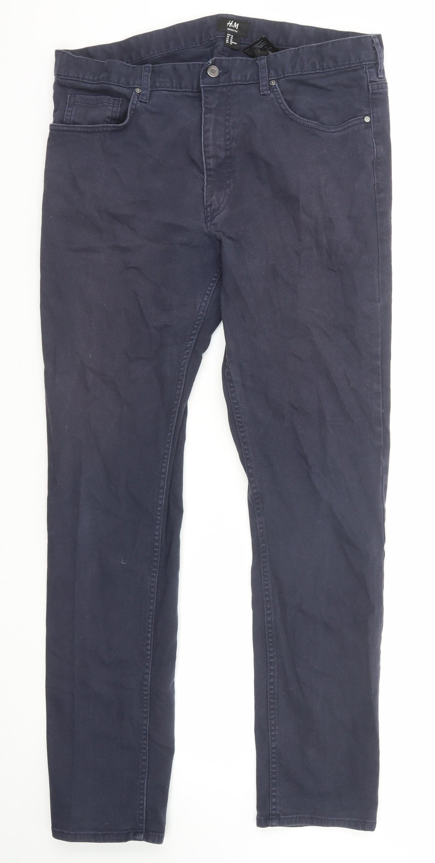 Womens UK Size 8 H&M Regular Fit Skinny Blue Jeans