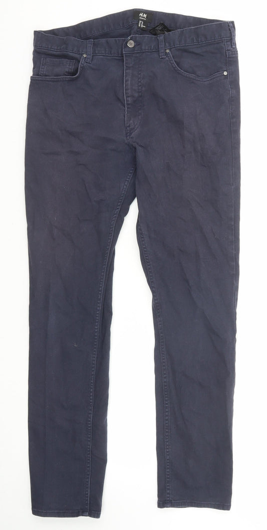 Womens UK Size 8 H&M Regular Fit Skinny Blue Jeans