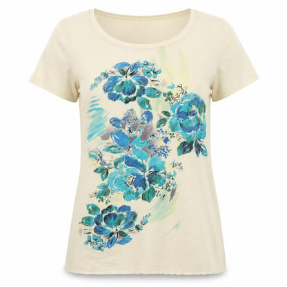 Womens UK Size 12 Savoir Beige Basic T-Shirt