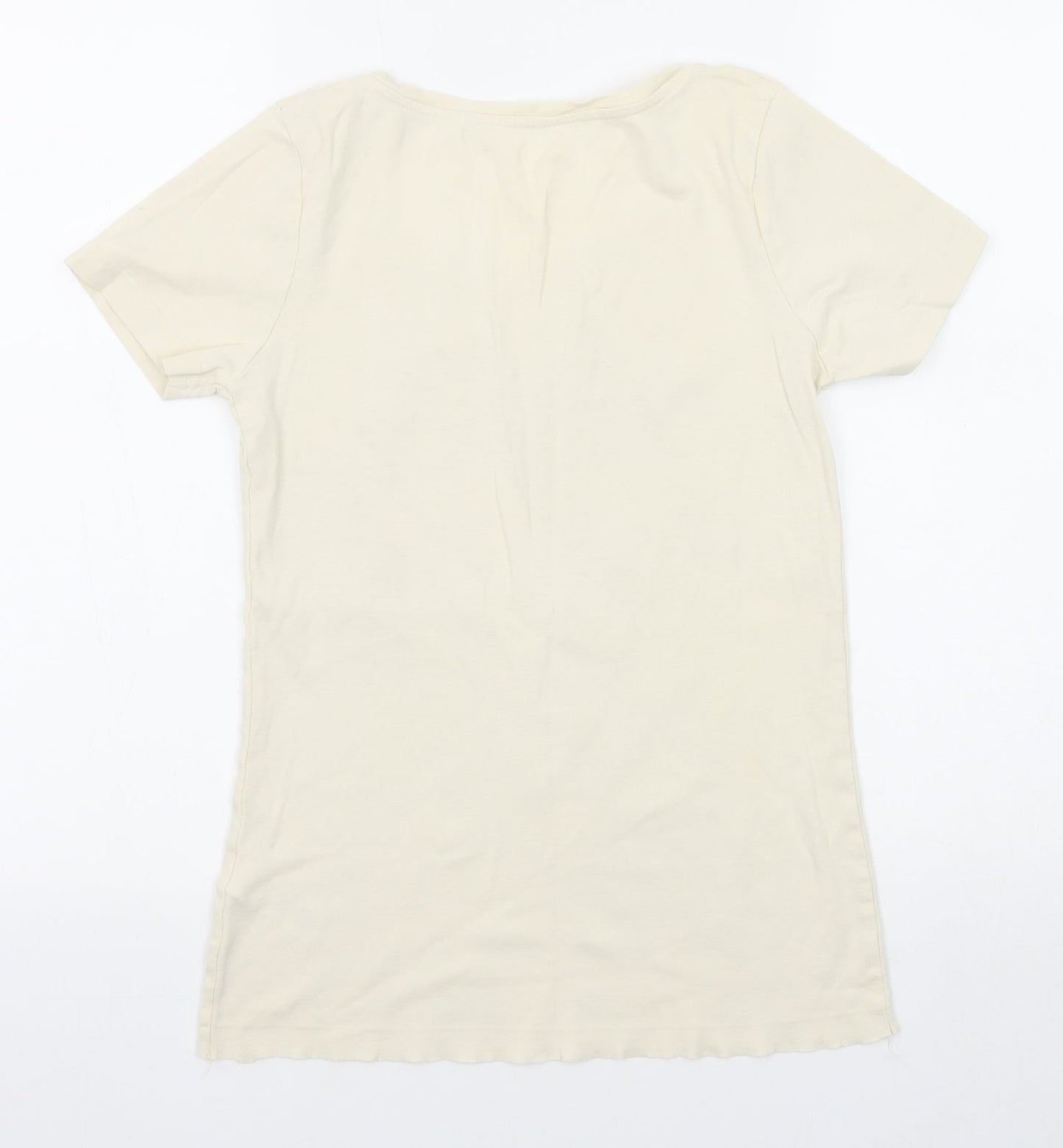 Womens UK Size 12 Savoir Beige Basic T-Shirt