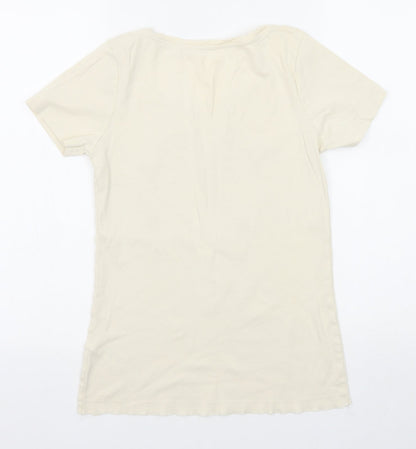 Womens UK Size 12 Savoir Beige Basic T-Shirt