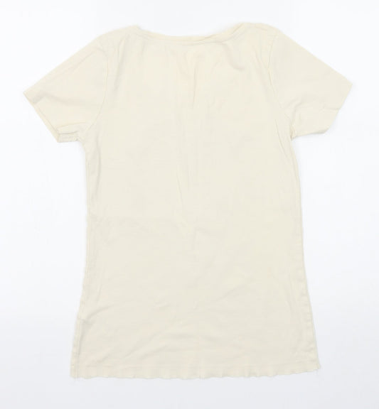 Womens UK Size 12 Savoir Beige Basic T-Shirt