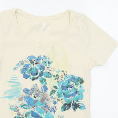 Womens UK Size 12 Savoir Beige Basic T-Shirt