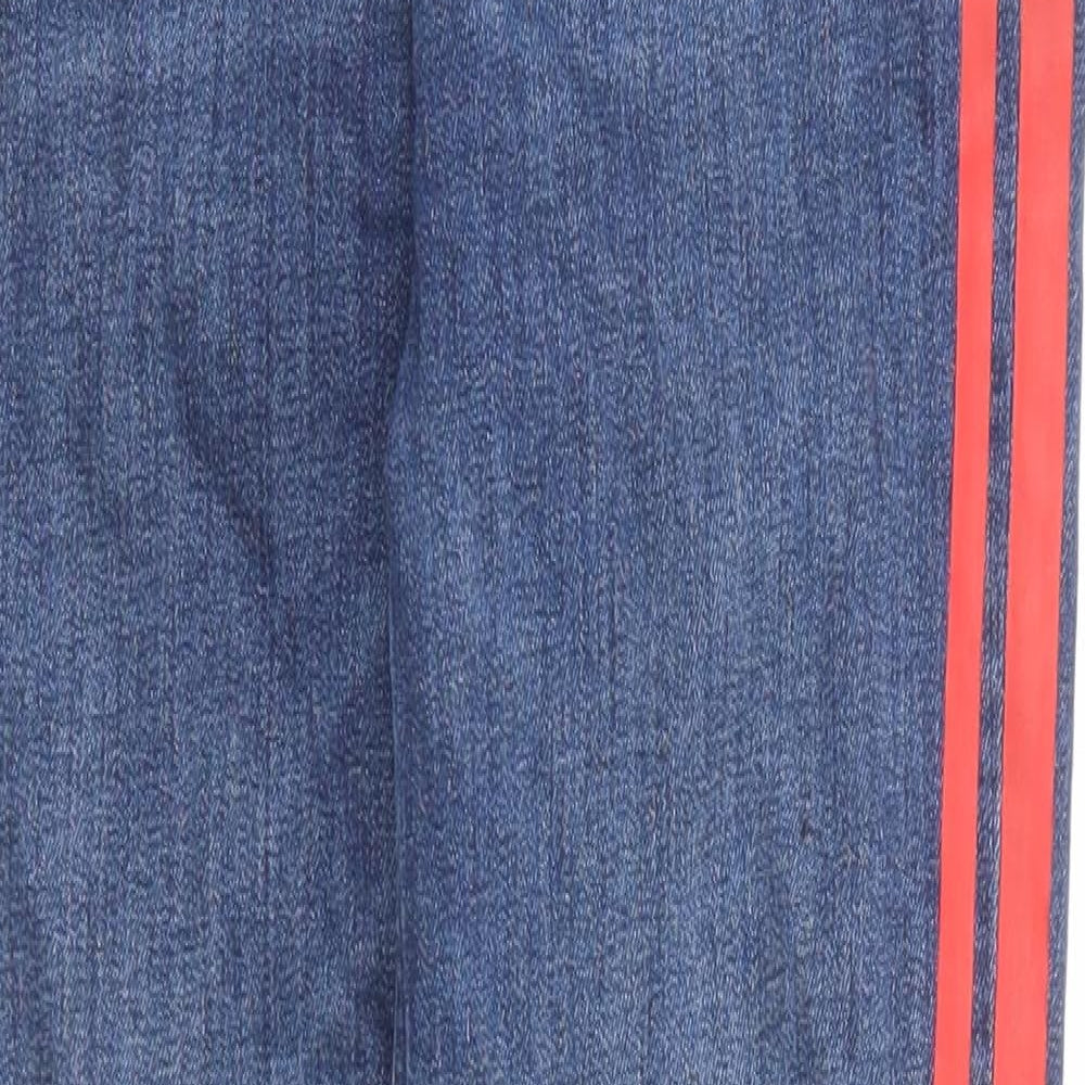 Zara Womens Blue Striped Cotton Skinny Jeans Size 8 Regular Zip