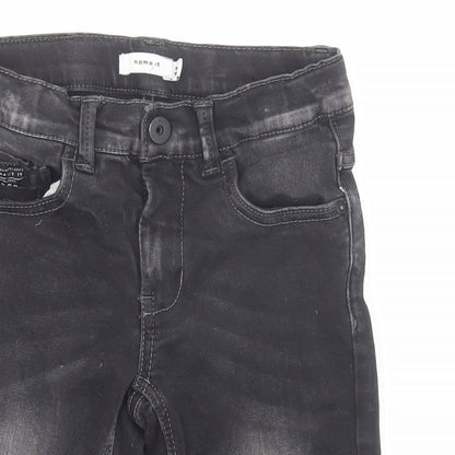name it Boys Grey Cotton Chino Shorts Size 9 Years Regular Zip