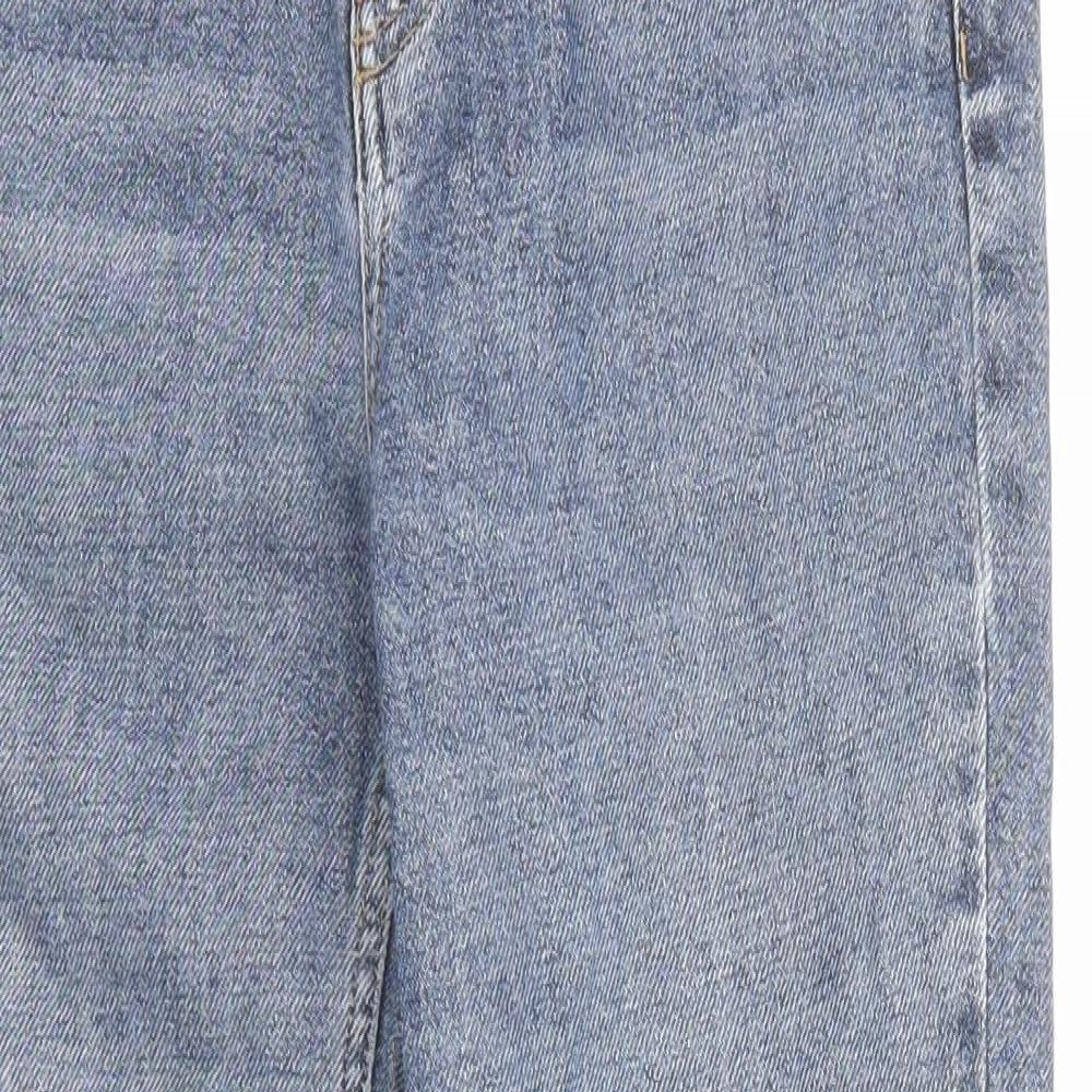 Topshop Womens Blue Cotton Straight Jeans Size 26 in L30 in Regular Zip