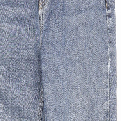 Topshop Womens Blue Cotton Straight Jeans Size 26 in L30 in Regular Zip