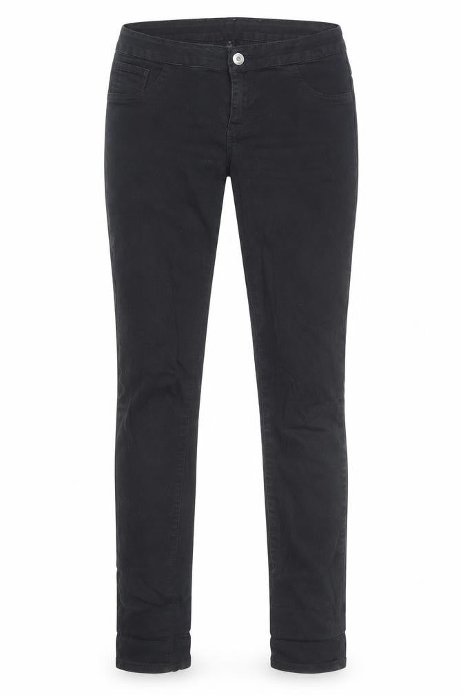 Womens UK Size M Villa Regular Fit Straight Black Jeans