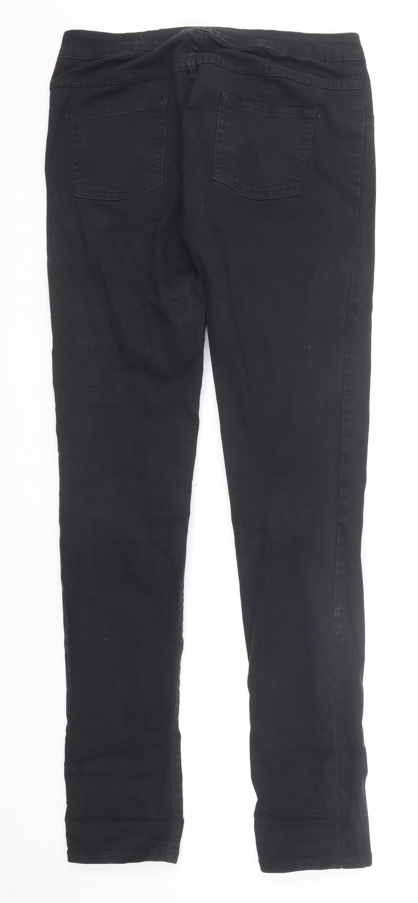 Womens UK Size M Villa Regular Fit Straight Black Jeans