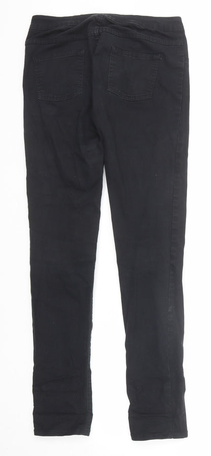 Womens UK Size M Villa Regular Fit Straight Black Jeans