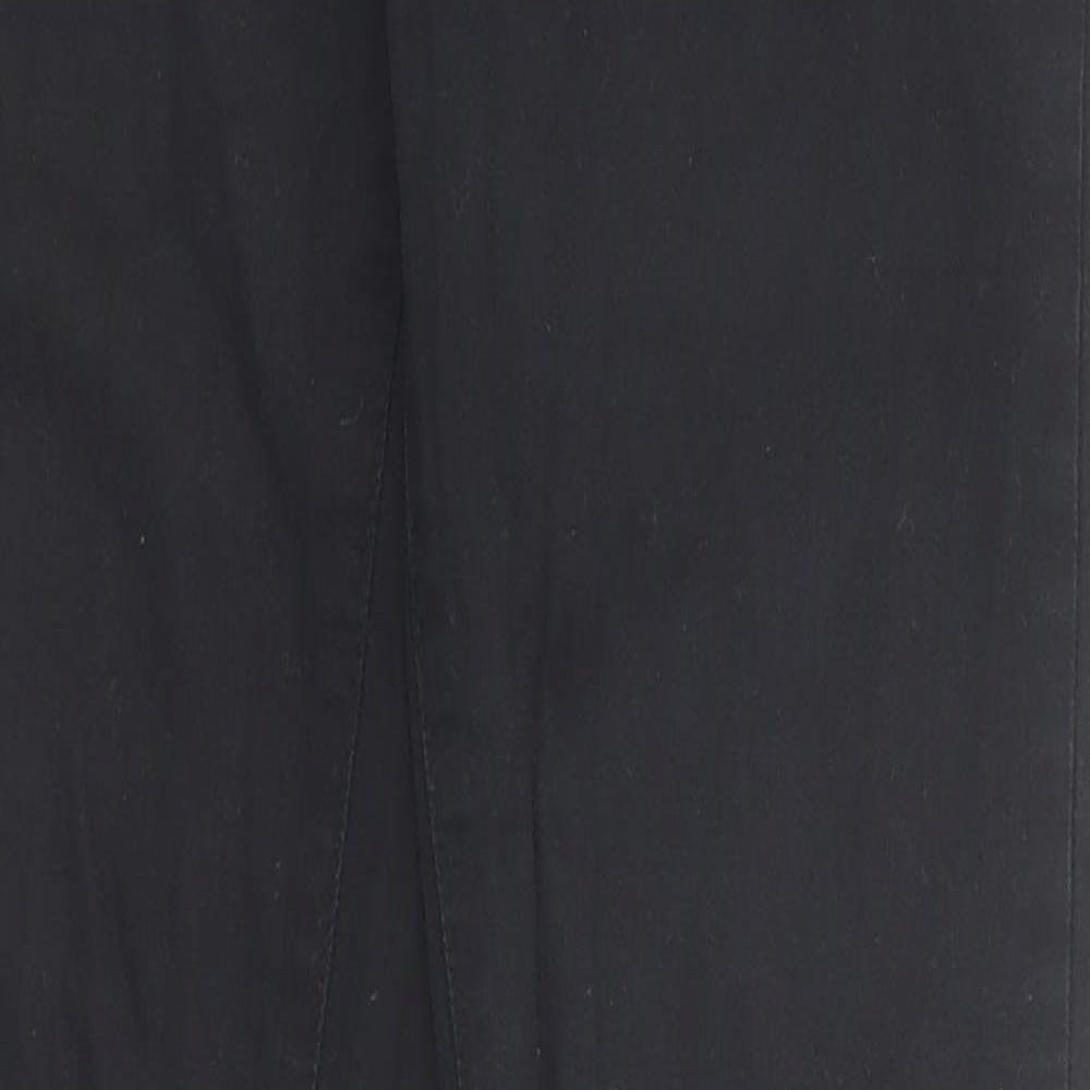 Womens UK Size M Villa Regular Fit Straight Black Jeans