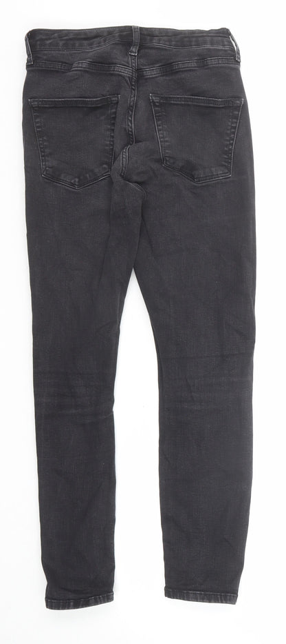 Topshop Womens Grey Cotton Skinny Jeans Size 28 in Regular Zip