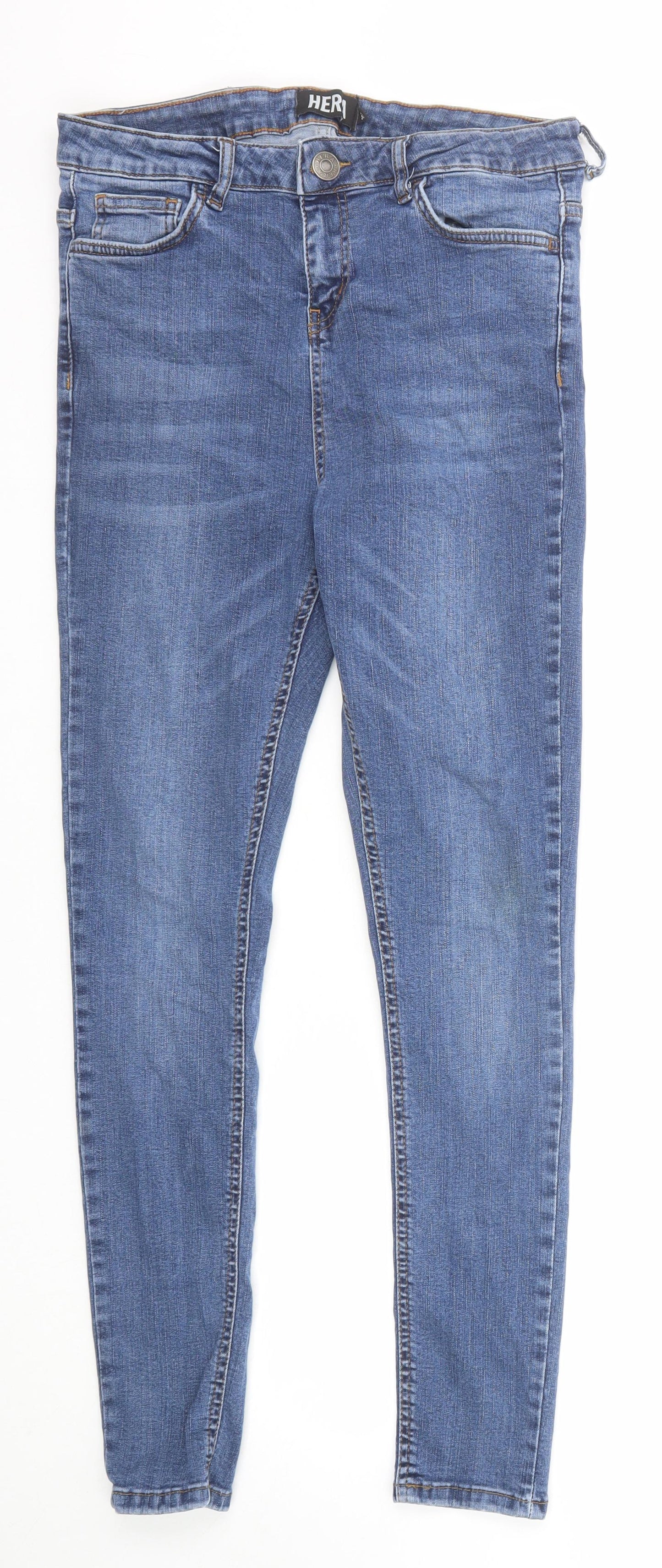 Hera Womens Blue Cotton Skinny Jeans Size 30 Regular Zip