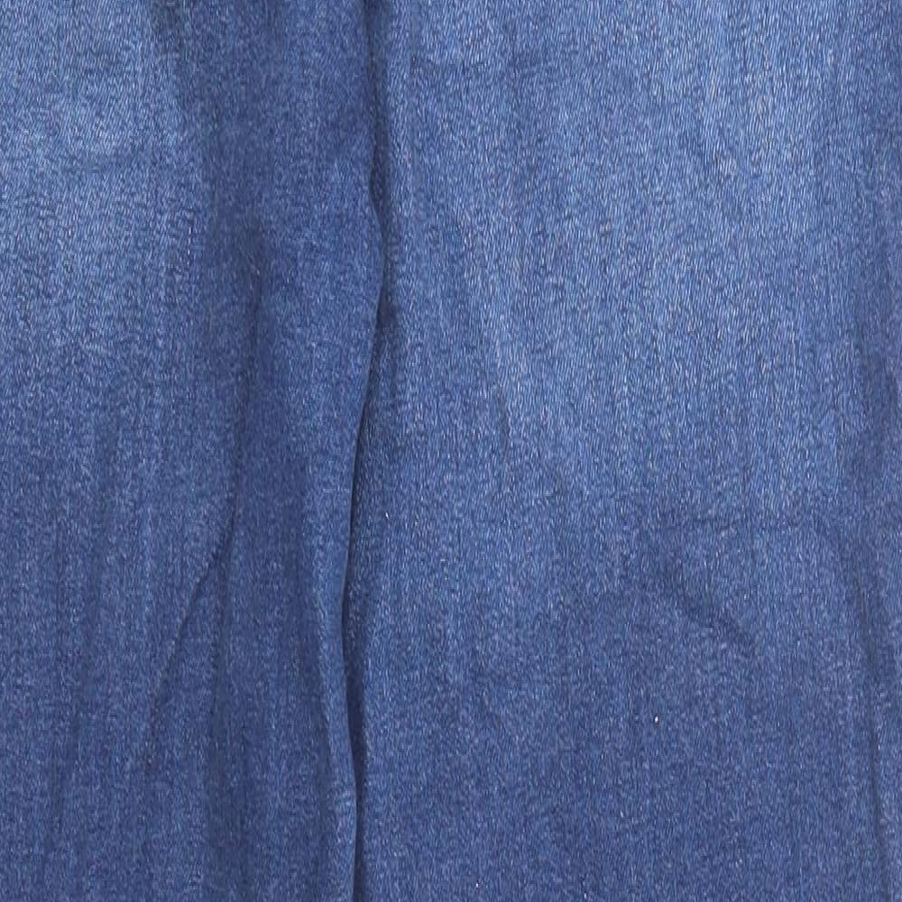 Gap Womens Blue Cotton Tapered Jeans Size 29 in Regular Zip - Frayed Hem