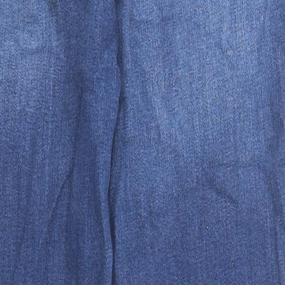 Gap Womens Blue Cotton Tapered Jeans Size 29 in Regular Zip - Frayed Hem