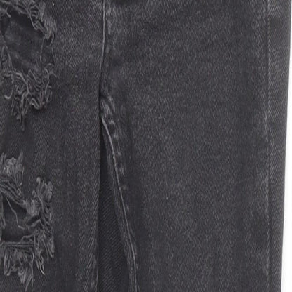 New Look Girls Black Cotton Skinny Jeans Size 12 Years Regular Zip - Distressed